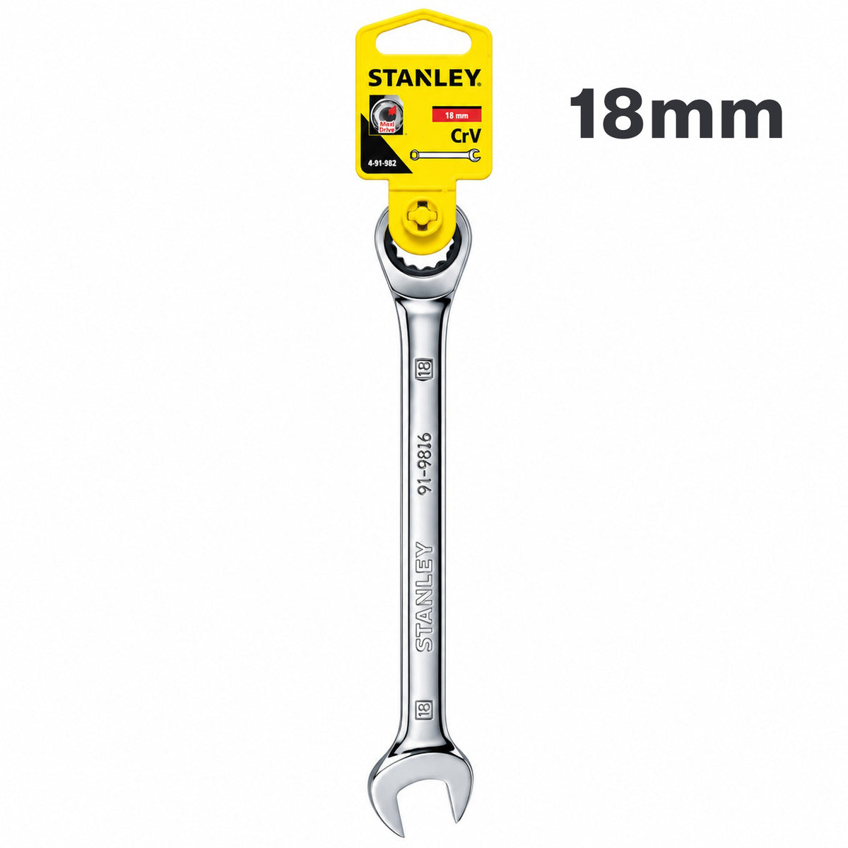 LLAVES COMBINADAS DE RATCHET LARGAS METRICAS 18 MM APERTURA, 4-91-982