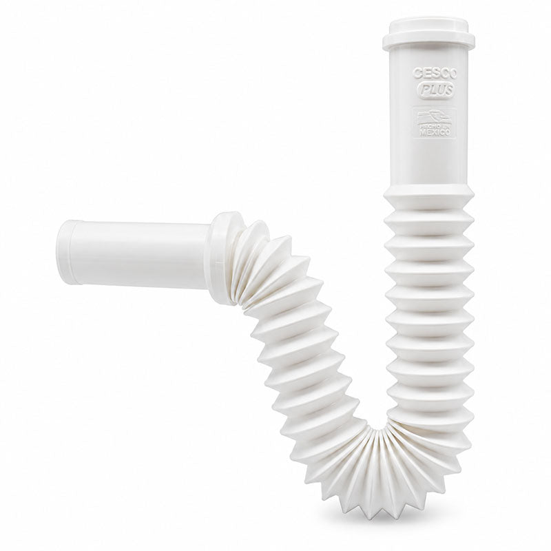 SIFON PLASTICO CORRUGADO UNIVERSAL PARA LAVAMANOS Y FREGADERO, 65 CM. FAMA, '9967