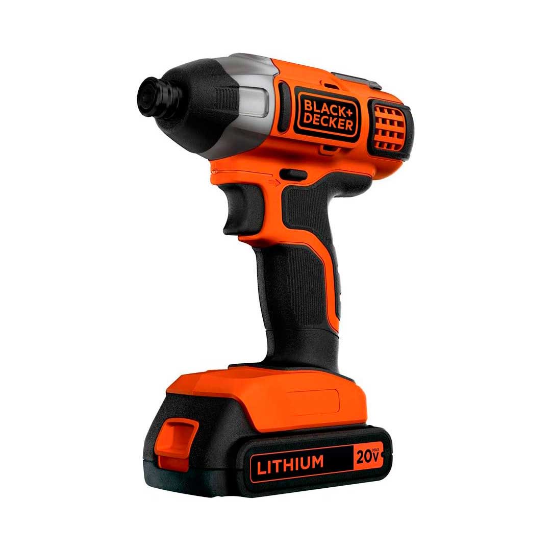 ATORNILLADOR DE IMPACTO INALAMBRICO DE 20 VOLTIOS, VASTAGO 1/4. 1 BATERIA Y CARGADOR. BLACK+DECKER, BDCI20C