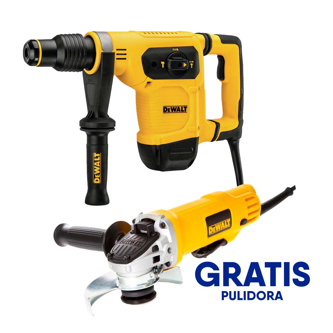 ROTOMARTILLO SDS MAX, 1-9/16 PULGADAS, 6.1 JOULES, 5.5 KILOS, GRATIS ESMERILADORA 4 1/2 DWE4120. MARCA DEWALT, D25481K-DWE4120