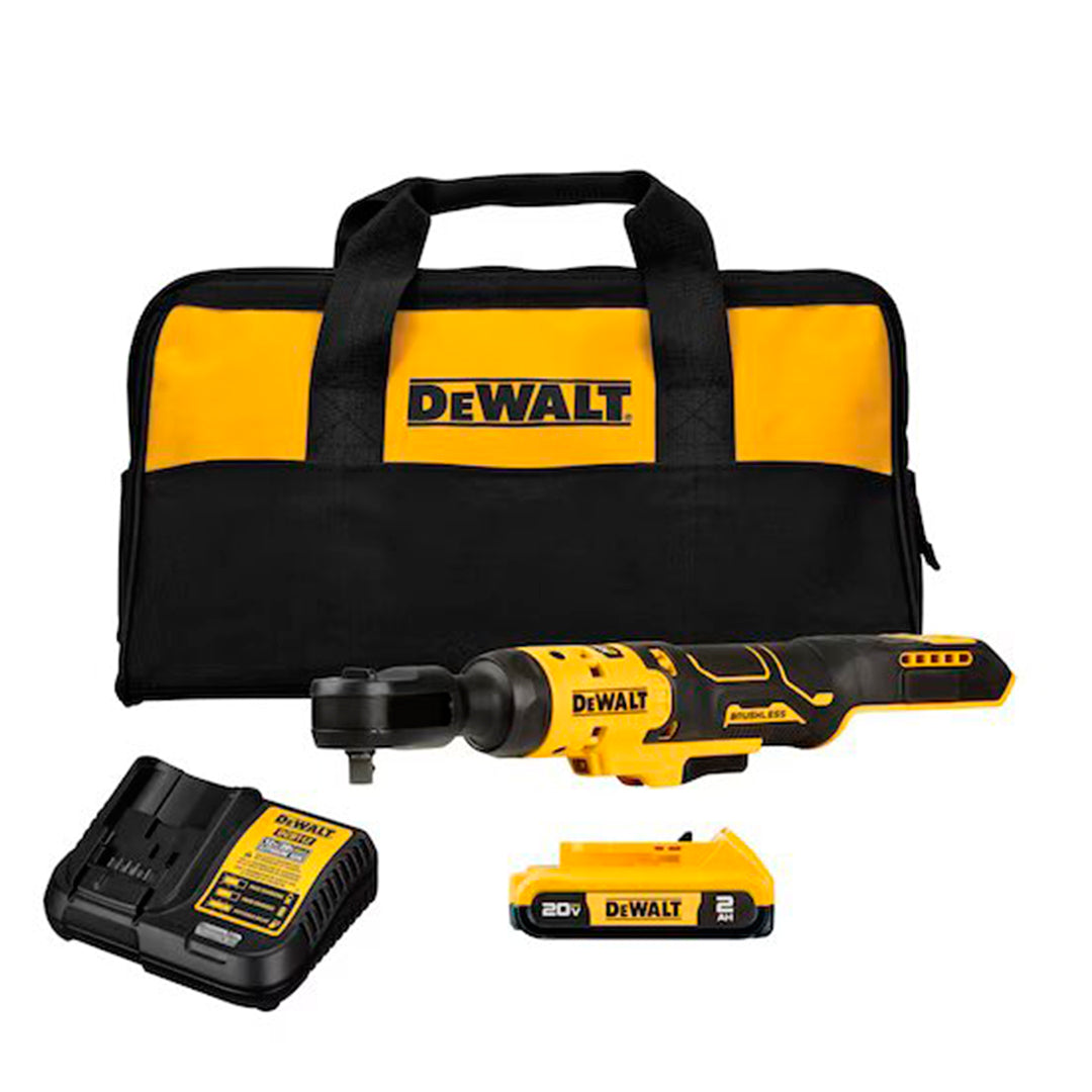 RATCHET DE 3/8 INALAMBRICO, ATOMIC, 20 VOLTIOS, SIN CARBONES, 1 BATERIA, CARGADOR Y MALETIN. MARCA DEWALT, DCF513D1