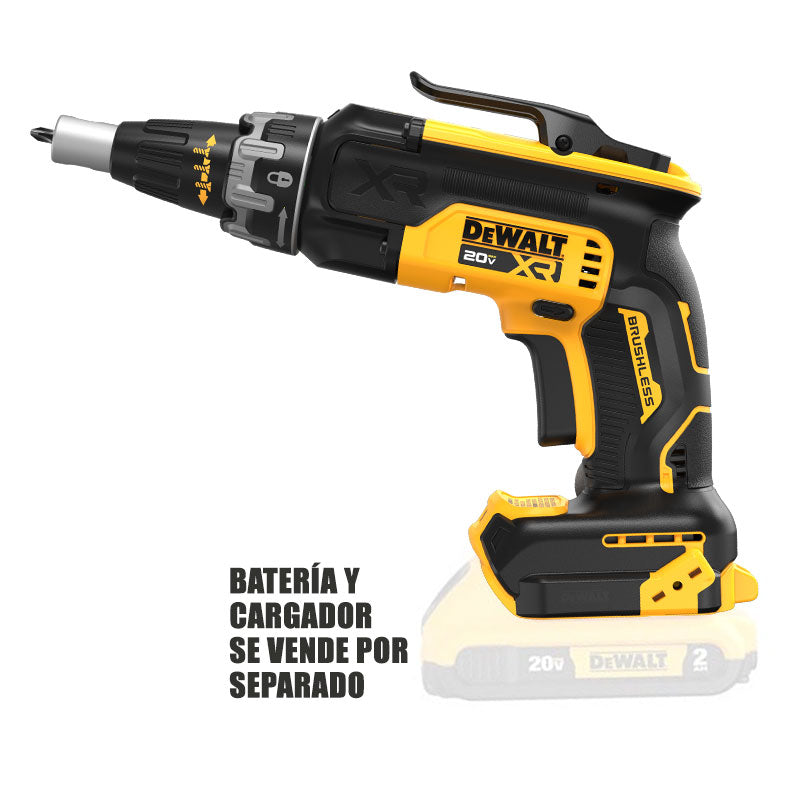 ATORNILLADOR, P/TABLAYESO INALAMBRICO, 20 VOLTIOS, VASTAGO 1/4, BRUSHLESS, GRATIS 1 BATERIA DE 2AH. DEWALT, DCF630B-OF1