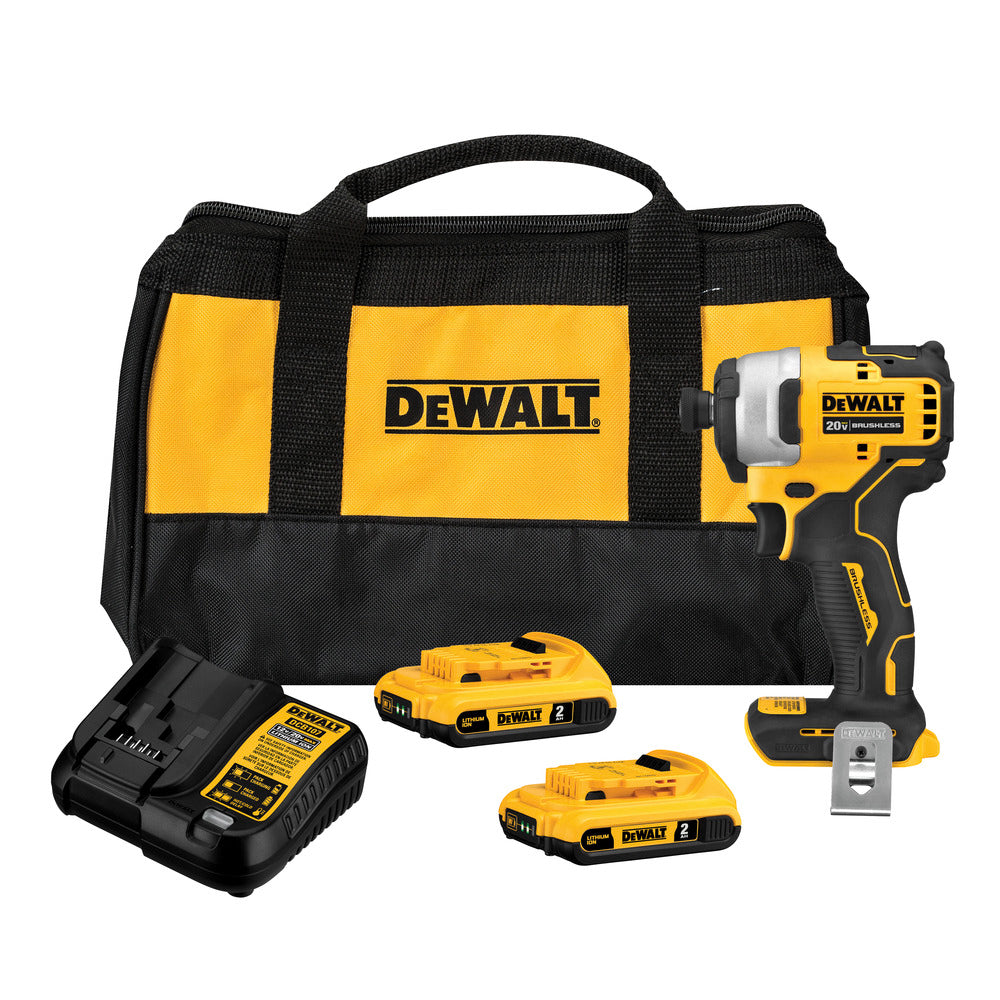 ATORNILLADOR DE IMPACTO ATOMIC HEX 1/4", 20 VOLTIOS, SIN CARBONES, DCF809D2-B3, DEWALT