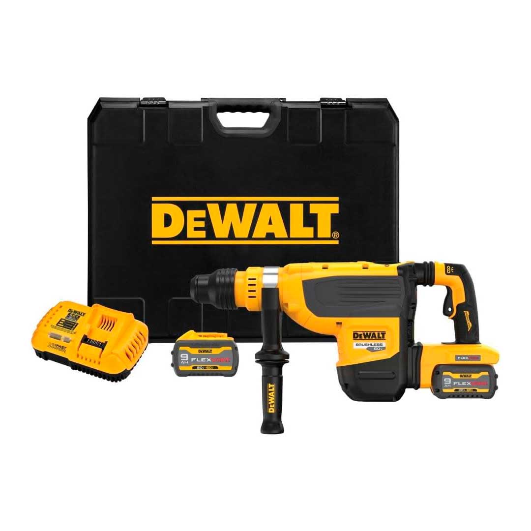 ROTOMARTILLO SDS MAX 1 7/8, INALAMBRICO 60V FLEXVOLT, BRUSHLESS, IMPACTO 13.3 JOULES, 2 BATERIAS 9AH Y CARGADOR. DEWALT, DCH735X2