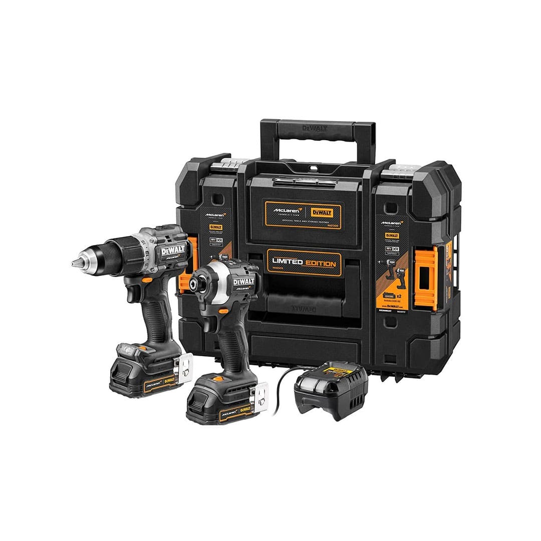 COMBO BARRENO PERCUTOR Y ATORNILLADOR DE IMPACTO,INALAMBRICO, BRUSHLES, LINEA MCLAREN, CAJA TSTAK.MARCA DEWALT, DCK200ME2GT-B3
