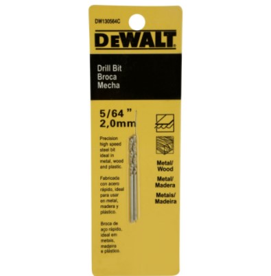 Broca 5/64 Plgs, Metal y Madera, Uso Normal, DW130564C