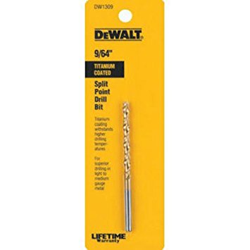 BROCA DE TITANIO, METAL Y MADERA, 9/64 PULG. MARCA DEWALT, DW1309 G