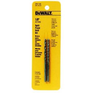 Broca Pilot Point 1/8 Plgs, Metal y Madera, Uso Industrial, DW1908