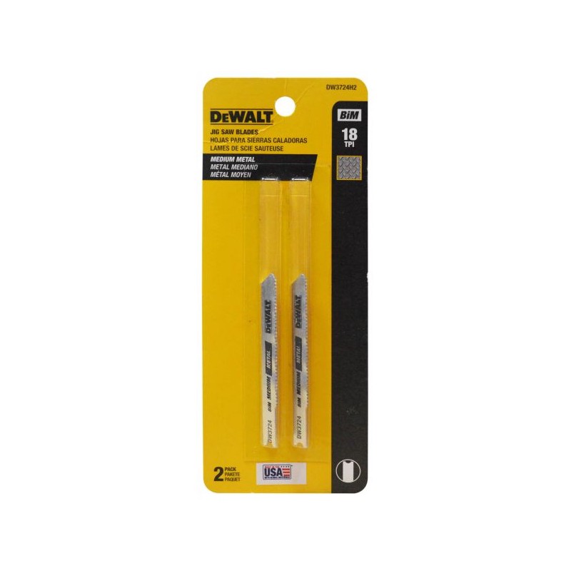 SET DE 2 CUCHILLAS PARA CALADORA CODIGO DW3724H2, 18 DIENTES X PULG, 3 PULG LARGO, CORTES EN METALES MEDIANOS. DEWALT