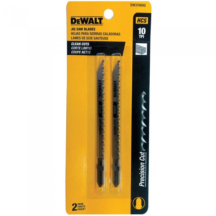SET DE 2 CUCHILLAS PARA CALADORA CODIGO DW3760H2, PARA MADERA, 10 DIENTES X PULG, CORTES LIMPIOS. MARCA DEWALT