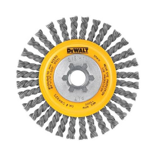 CEPILLO DE RUEDA/CIRCULAR, TRENZADO/ENTORCHADO, 6 PULG, EJE 5/8 PULG-11, ACERO DE CARBONO .020, 12,500 RPM. MARCA DEWALT, DW4937