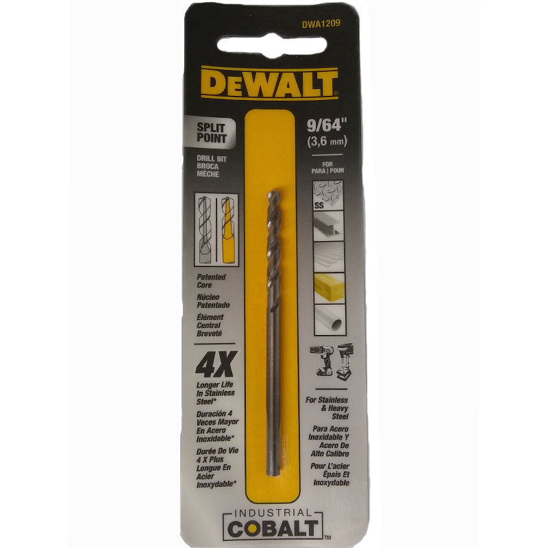 BROCA DE COBALTO PARA METAL Y MADERA DE 9/64PULG, DWA1207, DEWALT, DWA1209