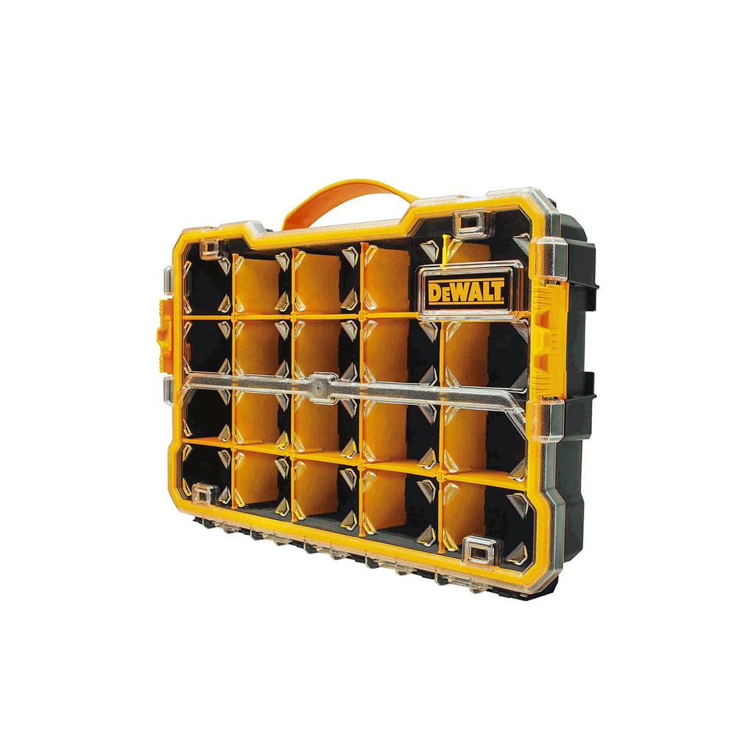 CAJA DE HERRAMIENTAS ORGANIZADORA DE 20 COMPARTIMIENTOS, LARGO 17 1/2 X ALTO 11 X ANCHO 3 PULGADAS. MARCA DEWALT, DWST14830