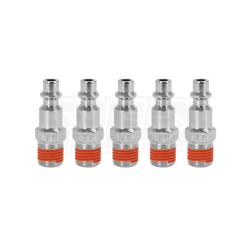 KIT DE 5 CONECTORES MACHO ROSCA NPT 1/4 PLG. 40 SCFM- 90PSI. DEWALT, DXCM036-0230
