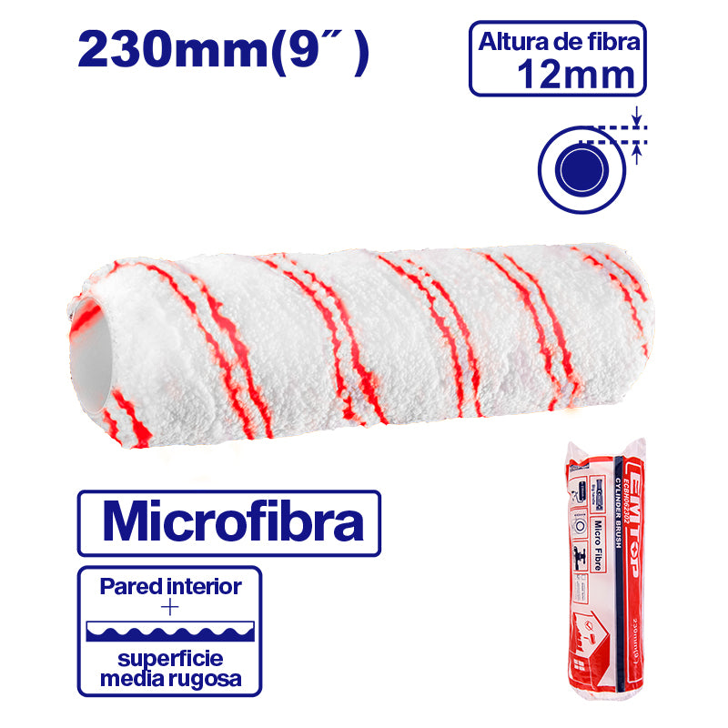 RODILLO MICROFIBRA DE 9 PULGADAS, PARA PINTAR. EMTOP, ECBH062302