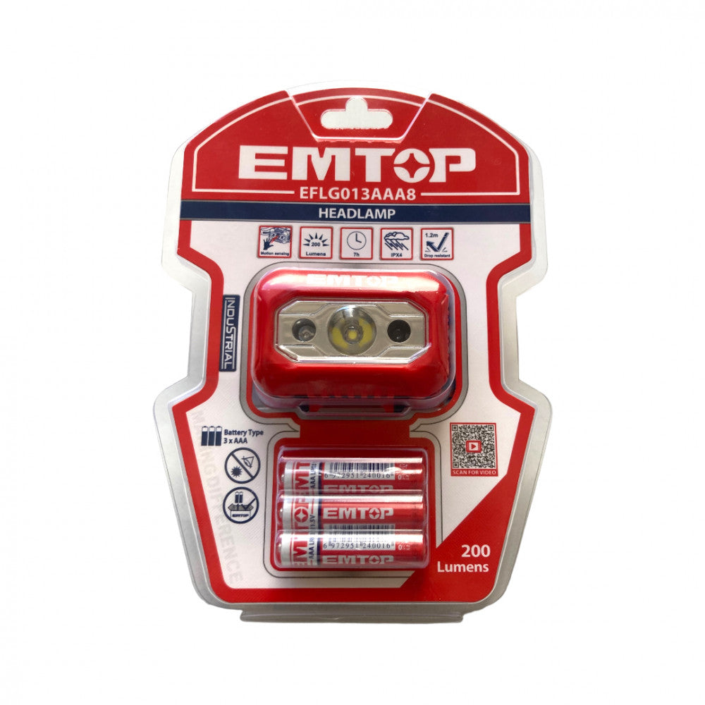 LINTERNA PARA CASCO CON SENSOR DE MOVIMIENTO, EMTOP, EFLG013AAA8