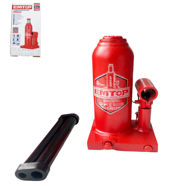 TRICKET DE BOTELLA, 4 TONELADAS, DE 7 A 14 PULG DE ALTURA, CON VALVULA DE SEGURIDAD. MARCA EMTOP, EHJK1041