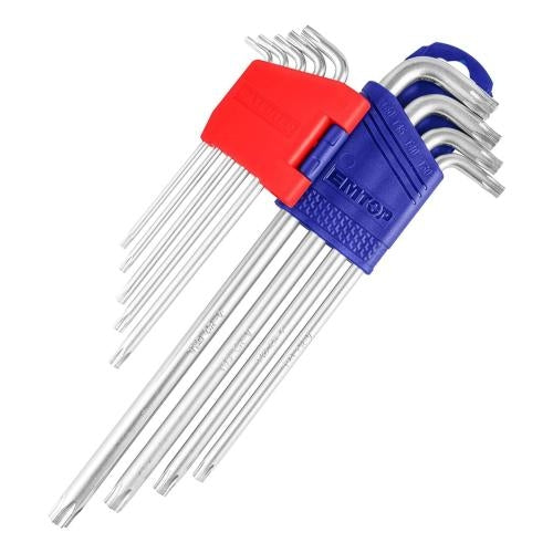 Juego de 9 llaves Torx, con brazo extra largo, Emtop, ehky3092, EHKY3092