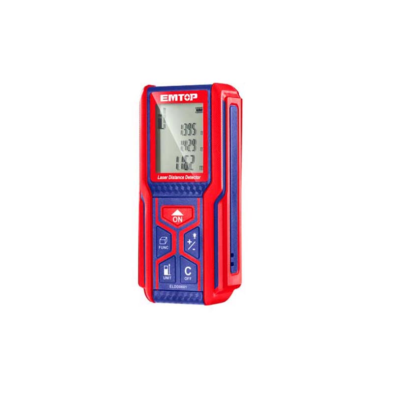 METRO LASER, DISTANCIA DE MEDIDA 0.05-60 METROS, FUNCION: DISTANCIA, AREA, VOLMEN, ALTURA. MARCA EMTOP, ELDD0601
