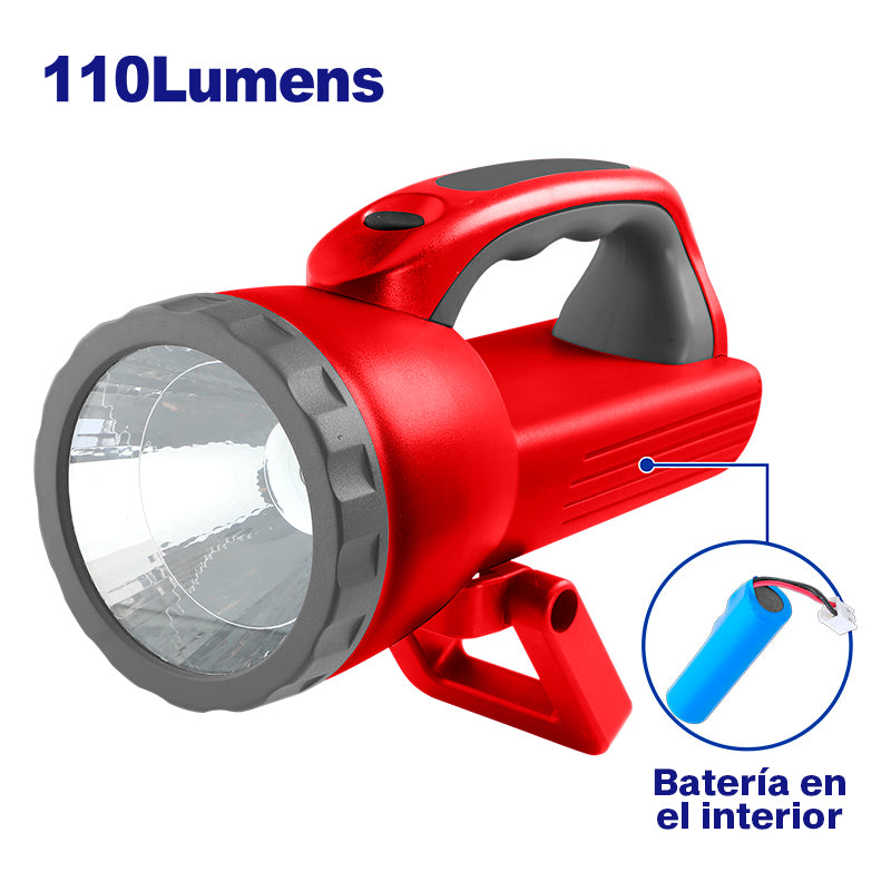 LINTERNA RECARGABLE DE 110 LUMENES ALCANCE 200 METROS IP54. EMTOP, EMFL20110