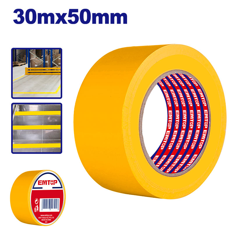 CINTA DE SEGURIDAD AMARILLA 50 MM X 30 MTS. PARA DEMARCACION Y SEÑALIZACION. EMTOP, EMPN4H30