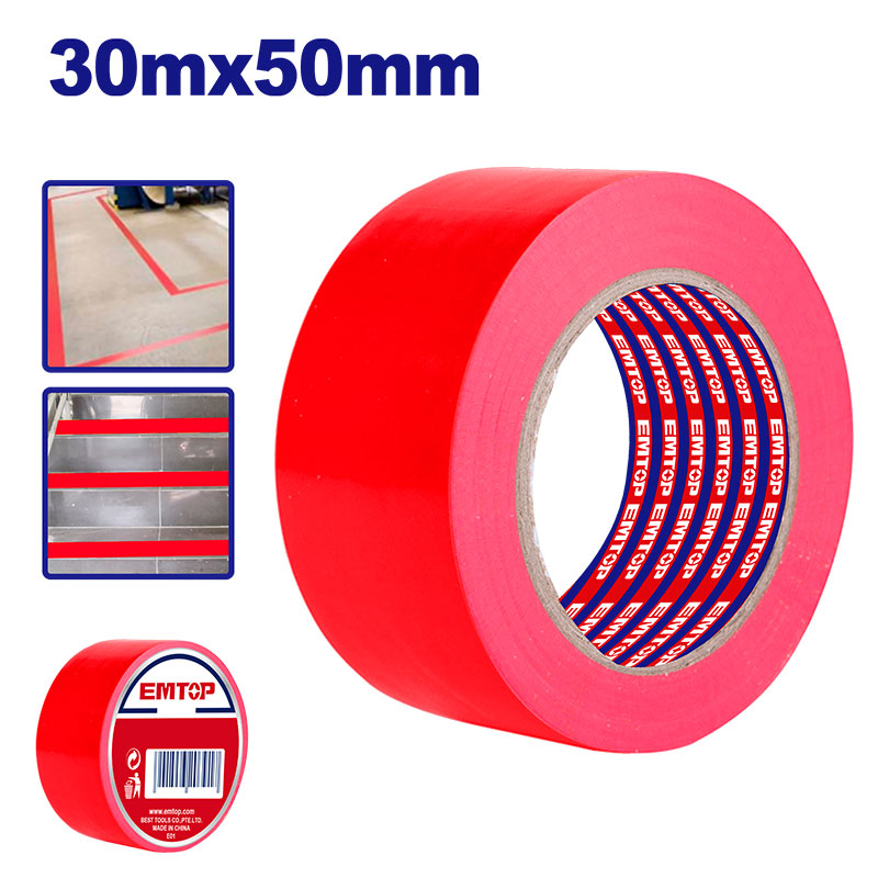 CINTA DE SEGURIDAD ROJA 50 MM X 30 MTS. PARA DEMARCACION Y SEÑALIZACION. EMTOP, EMPN4H35