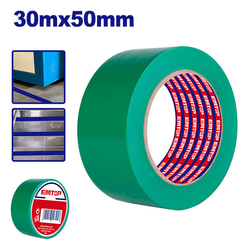 CINTA DE SEGURIDAD VERDE 50 MM X 30 MTS. PARA DEMARCACION Y SEÑALIZACION. EMTOP, EMPN4H40
