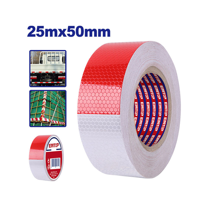 CINTA REFLECTIVA 50 MM X 25 MTS. ALTA VISIBILIDAD PARA VEHICULOS Y SEÑALIZACION. EMTOP, EMPN5H50