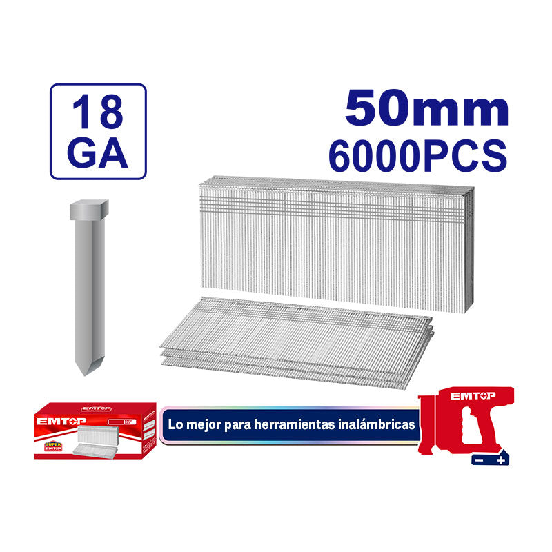 CAJA DE 6000 CLAVOS DE 2 PULGADAS 50 MILIMETROS. MARCA EMTOP, ENAL18506