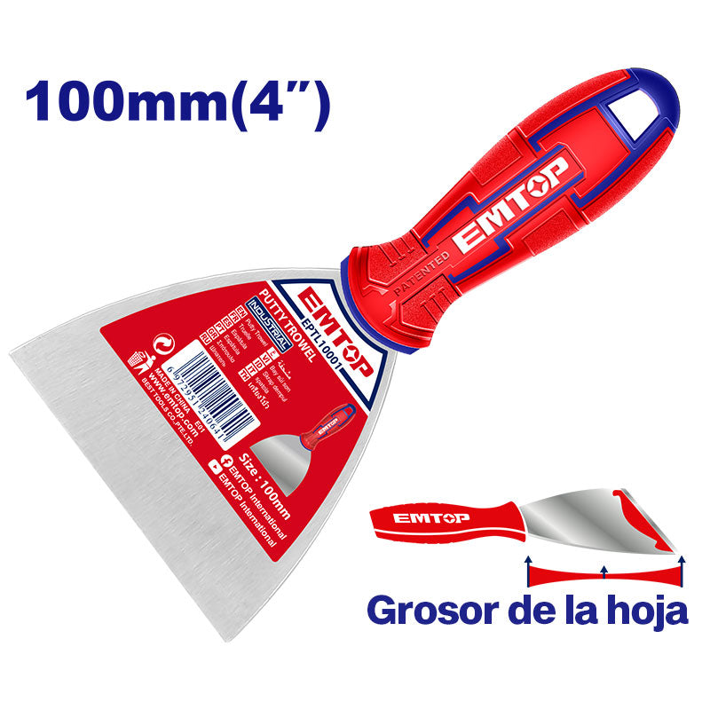 ESPATULA DE ACERO INOX DE 100 MM, EMTOP, EPTL10001
