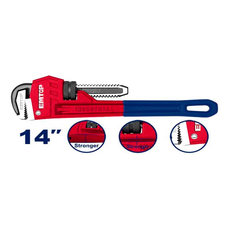 Llave de tubo tipo Stillson de 14 plgs, Emtop, EPWH1401