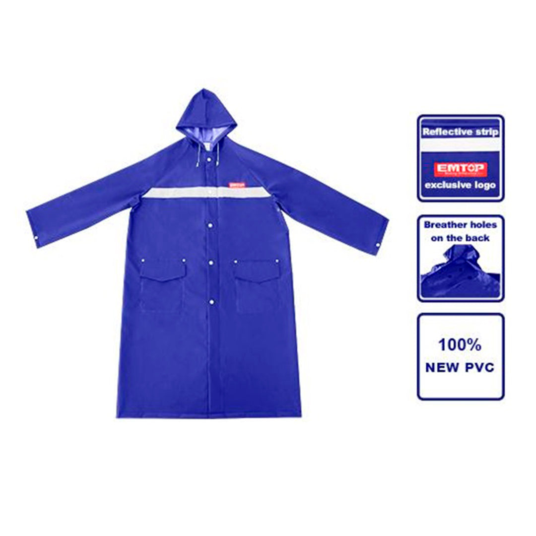 CAPA IMPERMEABLE TALLA XL, COLOR AZUL. MARCA EMTOP, ERCT01XL