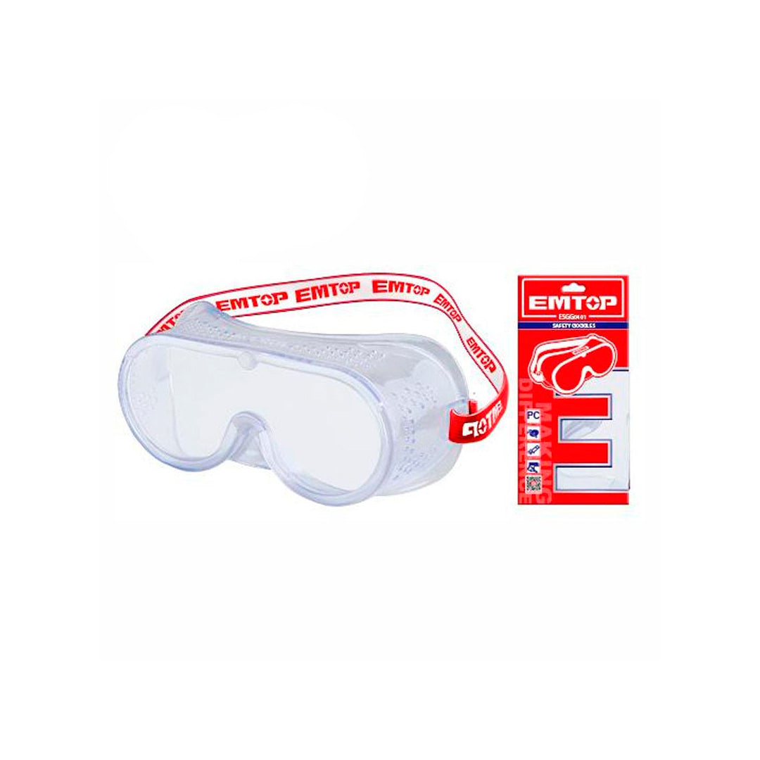 LENTES DE SEGURIDAD TRASPARENTES DE POLICARBONATO MARCO DE PVC FLEXIBLE. MARCA EMTOP, ESGG0401