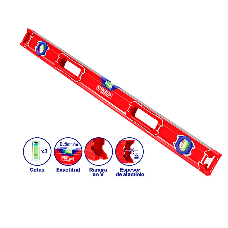 NIVEL DE ALUMINIO DE 80 CMS, EMTOP, ESLL28001