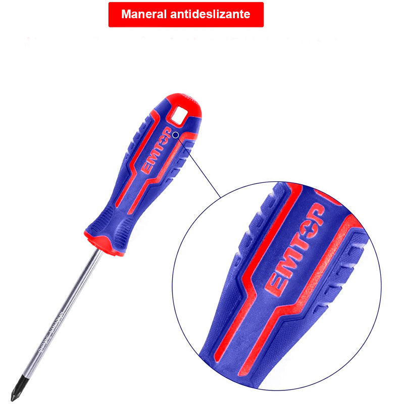 Juego de 6 desarmadores, Emtop, esst0602, ESST0602