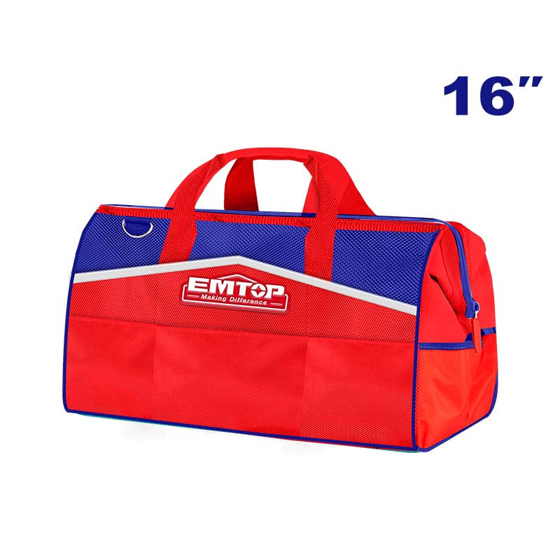 MALETIN/BOLSO PARA HERRAMIENTAS DE 16 PULGADAS, CARGA MAXIMA 15 KG. MARCO RIGIDO PARA FACIL APERTURA. EMTOP, ETBG18161