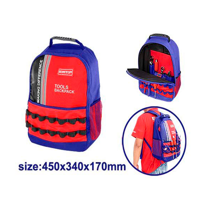 MOCHILA PARA HERRAMIENTAS CARGA MAXIMA 20 KG. MARCA EMTOP, ETBG58185