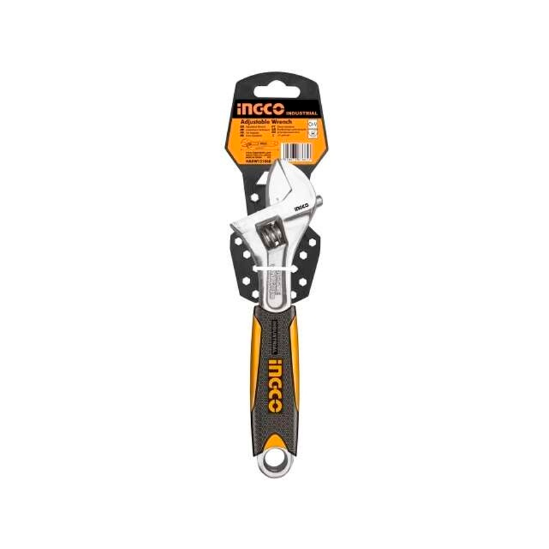 Llave ajustable de 10" con mango ergonómico en marca INGCO, HADW131108