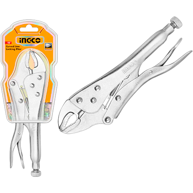 Alicate de presión con quijada curva de 10" en marca INGCO, HCJLW0210