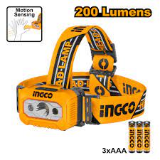 LINTERNA PARA CABEZA DE 100-200 LUMENS, BATERIA AAA, INGCO