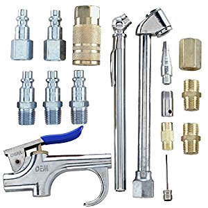 KIT 17 PZAS PISTOLA AIRE AGUJA 4 ACOPLES 2 ACOPLES JALADOR MARCA CAMPBELL HAUSFELD, MP284701AV