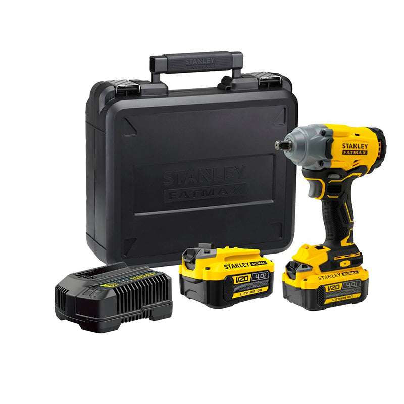 LLAVE DE IMPACTO, INALAMBRICA,V20, 1/2 PULG, 20 VOLTIOS, 320 Nm, SIN CARBONES, CON 1 BATERIA CARGADOR Y CAJA. STANLEY, SBW920M2K-B3