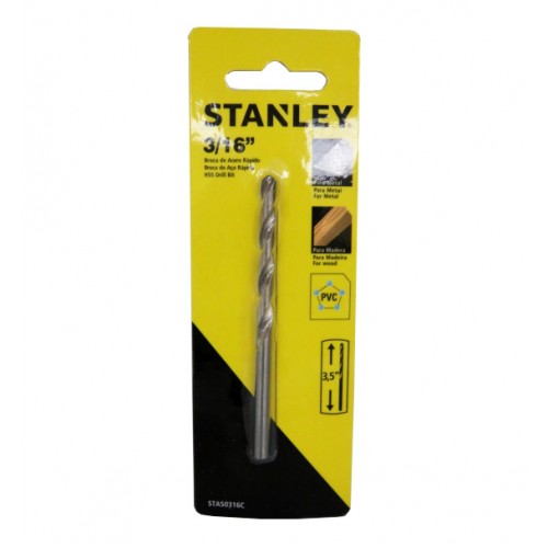 BROCA HSS PARA METAL Y MADERA DE 3/16PULG, STA50316C, STANLEY