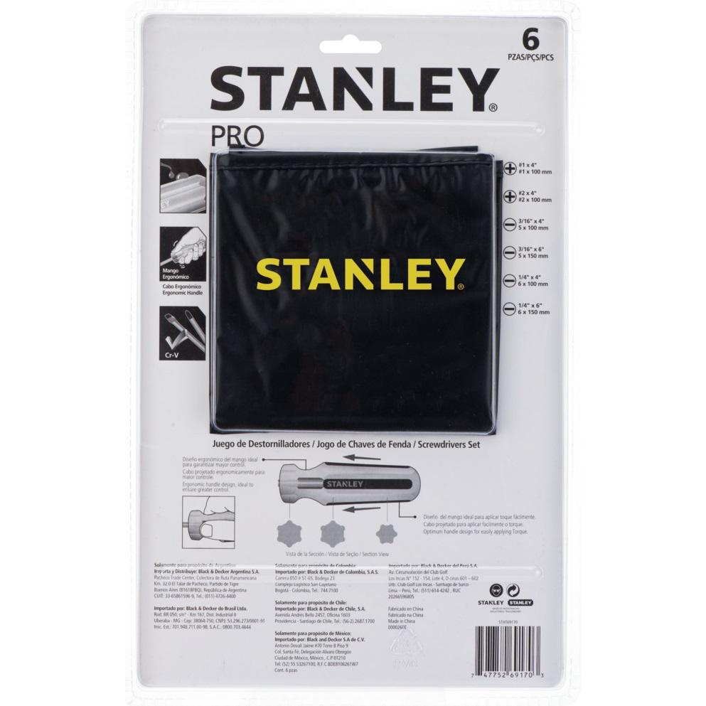 Juego de 6 desarmadores, línea Pro, Stanley, stht69170, STHT69170