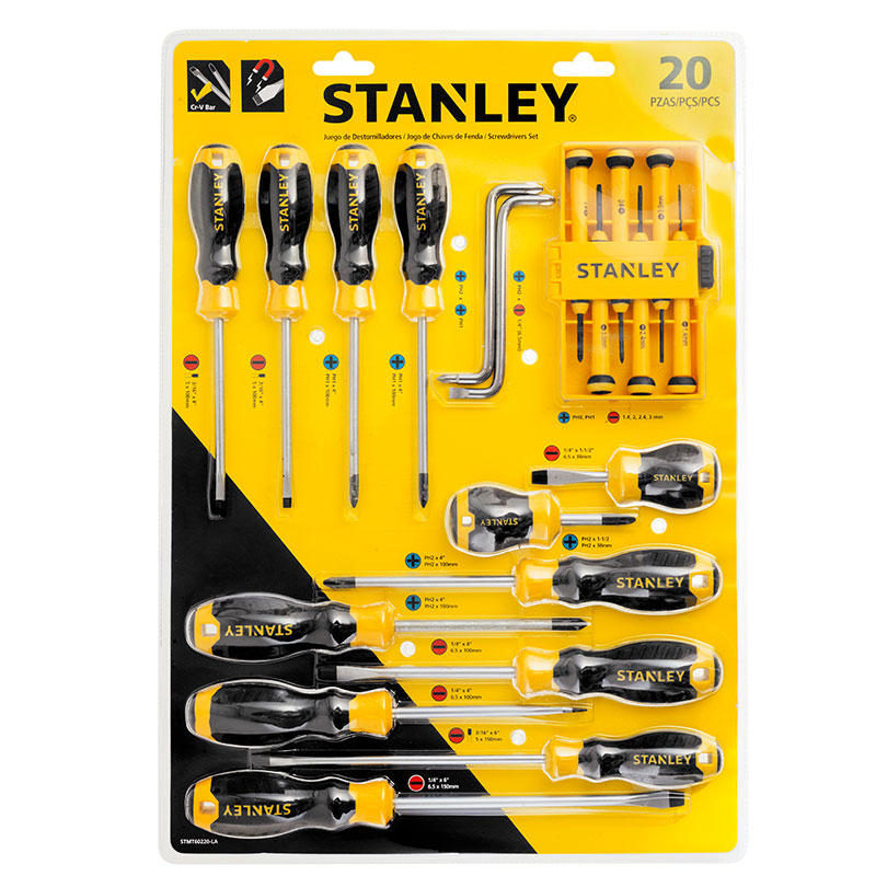 Juego de 20 desarmadores, Cushion Grip, Stanley, stmt60220-la, Stanley, STMT60220-LA