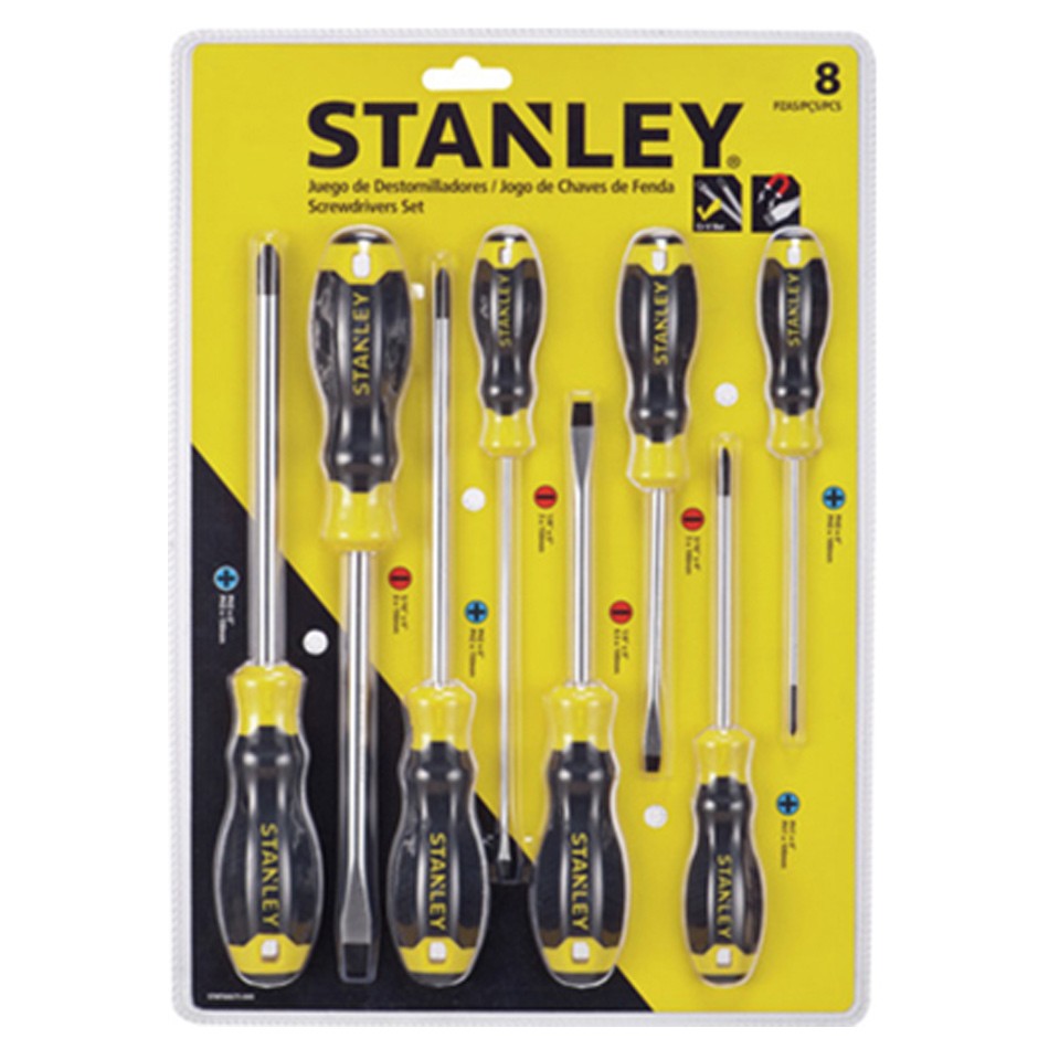 Juego de 8 desarmadores, Cushion Grip, Stanley, stmt66675-840, STMT66675-840