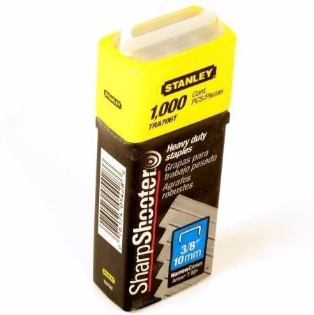 CAJA DE GRAPAS DE 3/8PULG, 1000 PIEZAS, USO PESADO, PARA TR150, TR150HL, TR250, TRE550, TRE650. TRA706T, STANLEY