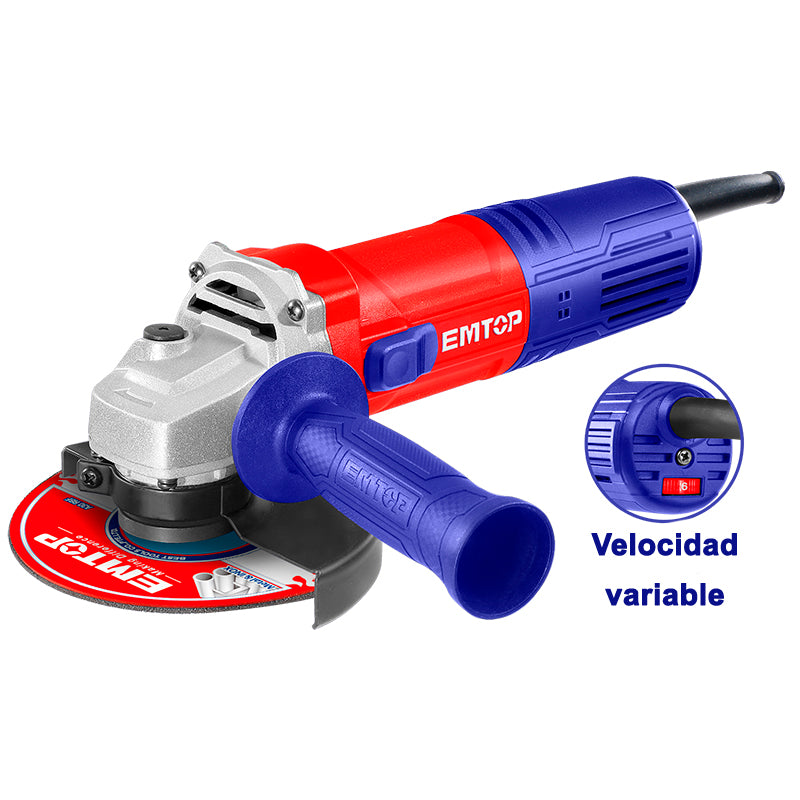 ESMERILADORA DE VELOCIDAD VARIABLE DE 4 1/2", 900 WATTS, ULAGRS09051, EMTOP