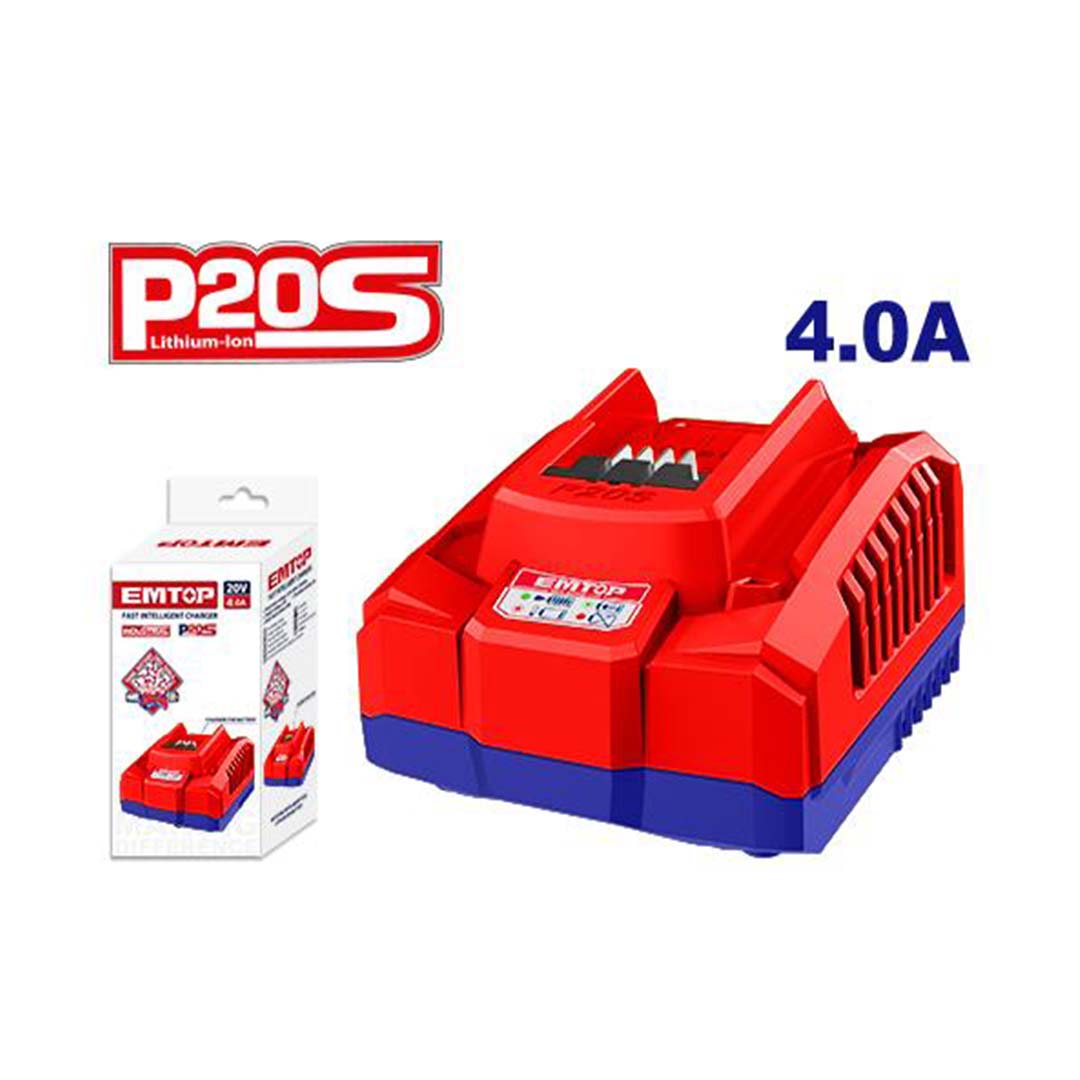 Cargador de baterías de 20 voltios, carga rápida, Emtop, ulfcr20411, ULFCR20411