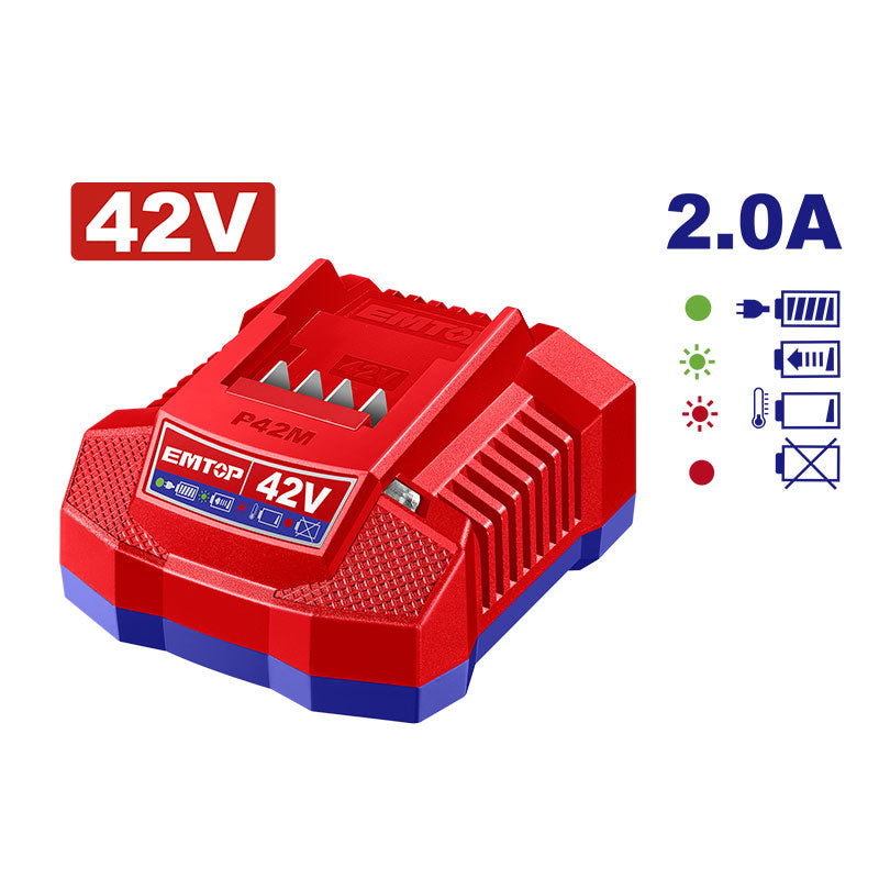 Cargador de baterías de 42 voltios, Emtop, ULFCR42021